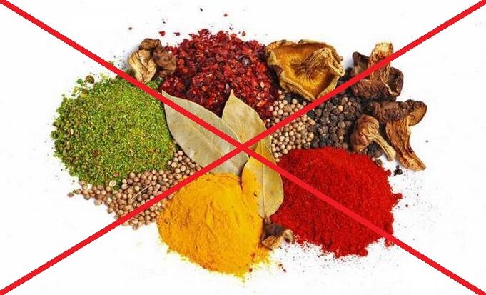 Në rast të osteokondrozës së qafës së mitrës, është e nevojshme të shmangni përdorimin e erëzave pikante.